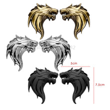 Load image into Gallery viewer, 7.5cm*5cm 3D Metal Wolf Tiger Lion Head Logo Emblem Badge Automobile Truck Motorcycle Sticker Decal Car Styling Accessories