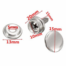 Load image into Gallery viewer, 75pcs Set Snap Fasteners Stainless Steel Canvas Cap Tent Boat Marines Screw Stud Buttons Automobiles Motorcycles Accessories