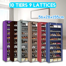 Load image into Gallery viewer, 9 Tier Shoe Rack Dust-proof Shoe Cabinet Folding Non-woven Cloth Shoe Storage Stand Holder DIY Assembly Shoe Organizer Rack