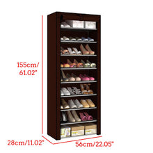 Load image into Gallery viewer, 9 Tier Shoe Rack Dust-proof Shoe Cabinet Folding Non-woven Cloth Shoe Storage Stand Holder DIY Assembly Shoe Organizer Rack