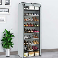 Load image into Gallery viewer, 9 Tier Shoe Rack Dust-proof Shoe Cabinet Folding Non-woven Cloth Shoe Storage Stand Holder DIY Assembly Shoe Organizer Rack