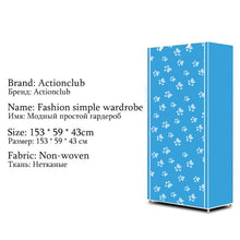 Load image into Gallery viewer, Actionclub Simple Student Cloth Wardrobe Combination DIY Assembly Wardrobe Folding Single Storage Cabinet Dustproof Small Closet