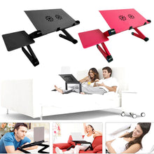 Load image into Gallery viewer, Adjustable Aluminum Laptop Desk Ergonomic Portable TV Bed Lapdesk Tray PC Table Stand Notebook Table Desk Stand With Mouse Pad