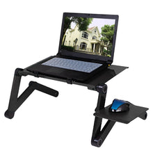 Load image into Gallery viewer, Adjustable Aluminum Laptop Desk Table Ergonomic TV Bed Lapdesk Tray PC Notebook Table Desk Stand With Cooling Fan Mouse Pad
