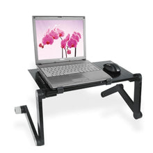 Load image into Gallery viewer, Adjustable Aluminum Laptop Desk Table Ergonomic TV Bed Lapdesk Tray PC Notebook Table Desk Stand With Cooling Fan Mouse Pad