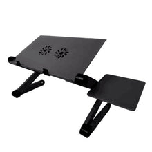 Load image into Gallery viewer, Adjustable Aluminum Laptop Desk Table Ergonomic TV Bed Lapdesk Tray PC Notebook Table Desk Stand With Cooling Fan Mouse Pad
