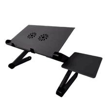 Load image into Gallery viewer, Adjustable Aluminum Laptop Desk Table Ergonomic TV Bed Lapdesk Tray PC Notebook Table Desk Stand With Cooling Fan Mouse Pad
