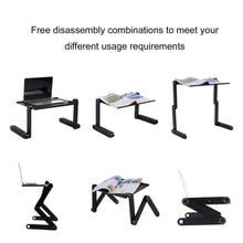 Load image into Gallery viewer, Adjustable Aluminum Laptop Desk Table Ergonomic TV Bed Lapdesk Tray PC Notebook Table Desk Stand With Cooling Fan Mouse Pad