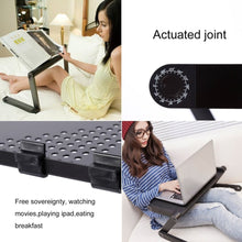 Load image into Gallery viewer, Adjustable Aluminum Laptop Desk Table Ergonomic TV Bed Lapdesk Tray PC Notebook Table Desk Stand With Cooling Fan Mouse Pad