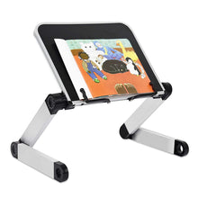 Load image into Gallery viewer, Adjustable Reading Book Stand Foldable Aluminum Lap Desk Stand Ergonomic with Page Paper Clips for Bed Office Home Lift Bracket