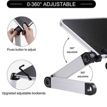 Load image into Gallery viewer, Adjustable Reading Book Stand Foldable Aluminum Lap Desk Stand Ergonomic with Page Paper Clips for Bed Office Home Lift Bracket