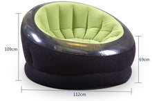 Load image into Gallery viewer, Adult Home Camping One Seat Inflatable Sofa Round Lazy Sofa Flocked PVC Comfortable Portable  Air Chairs