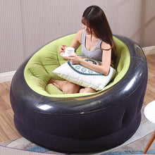 Load image into Gallery viewer, Adult Home Camping One Seat Inflatable Sofa Round Lazy Sofa Flocked PVC Comfortable Portable  Air Chairs
