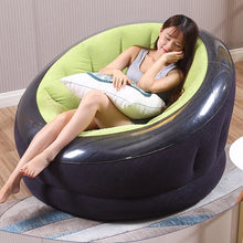 Load image into Gallery viewer, Adult Home Camping One Seat Inflatable Sofa Round Lazy Sofa Flocked PVC Comfortable Portable  Air Chairs