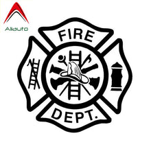 Load image into Gallery viewer, Aliaut Personalized Fashion Car Stickers Fire Dept To Remind Automobile Styling Motorcycle PVC Decal Black/Silver,13cm*13cm