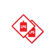 Load image into Gallery viewer, Aliauto 2 X Warning Sign Car Sticker LPG Danger Automobiles Motorcycles Accessories PVC Decal Waterproof Cover Scratches,7cm*7cm