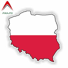 Load image into Gallery viewer, Aliauto Automobile Motorcycles Accessories Car Sticker Poland Map Flag Reflective Creative Decoration Decal Vinyl,13cm*12cm