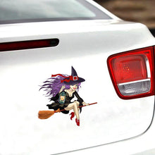 Load image into Gallery viewer, Aliauto Cartoon Car Sticker Beautiful Witch Automobiles Motorcycles Laptop Fridge Decoration PVC Decal Cover Scratches,14cm*14cm