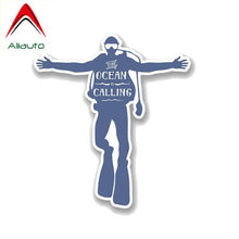 Load image into Gallery viewer, Aliauto Cartoon Car Sticker Scuba Diver Decal Fun Diving PVC Reflective Automobile Motorcycle Decoration Accessories,13cm*11cm