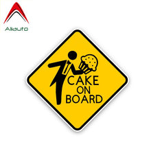 Load image into Gallery viewer, Aliauto Funny Car Sticker Cake on Board Cover Scratch Warning Anti-UV Automobiles &amp; Motorcycles Accessories PVC Decal,14cm*14cm