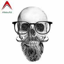 Load image into Gallery viewer, Aliauto Funny Cartoon Car Sticker Skull Mustache Beard Glasses Decal Automobile Motorcycles Decoration Accessories,15cm*11cm
