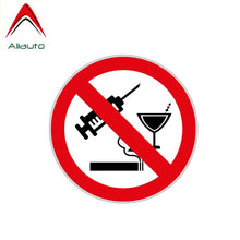 Load image into Gallery viewer, Aliauto No Drug Alcohol Smoking Car Sticker Funny Accessories Decal Automobiles &amp; Motorcycles PVC Waterproof.11cm*11cm