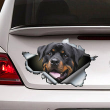 Load image into Gallery viewer, Aliauto Pet Dog Car Sticker Funny Rottweiler 3D Rott Torn Metal Automobiles Motorcycles Waterproof Vinyl Decal,13cm X 8.5cm