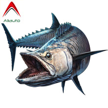 Load image into Gallery viewer, Aliauto Shark Car Sticker Fishing Boat Rod Bumper Truck Sea Bass Funny Automobiles Motorcycles Boat Kayak PVC Decal,18cm*15cm