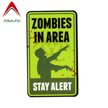 Load image into Gallery viewer, Aliauto Warning Sign Zombie In Area World War Walking Dead Fashion Car Sticker Automobile Motorcycles Decoration Decals,16cm*8cm