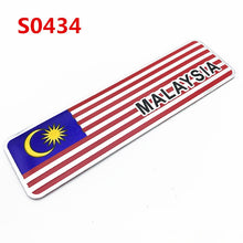 Load image into Gallery viewer, Aluminum ASIA Malaysia Vietnam CHINA UKRANIE TURKEY INDONESIA  KOREA Flags Car Stickers Automobiles Motorcycles Accessories