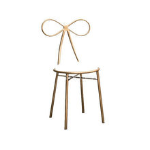 Load image into Gallery viewer, American Country Modern Design Gold Color Iron Metal Dining Chair Butterfly Backrest Leisure Dressing Chair Soft Seat Cushion