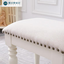 Load image into Gallery viewer, American dressing stool bedroom solid wood makeup stool makeup stool home change shoes wear shoes stool M0709