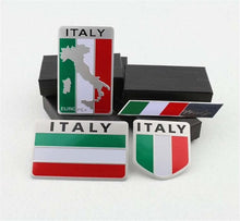 Load image into Gallery viewer, Automobile Motorcycle Accessories Italy National Flag For Patriotic Vehicle Drivers Aluminum Alloy Italian Flags Car Stickers