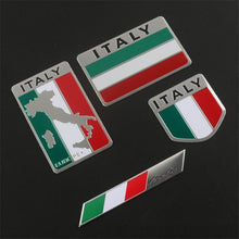 Load image into Gallery viewer, Automobile Motorcycle Accessories Italy National Flag For Patriotic Vehicle Drivers Aluminum Alloy Italian Flags Car Stickers
