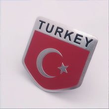 Load image into Gallery viewer, Automobile Motorcycle Exterior Accessories Turkey Turkish National Flag Aluminum Alloy Car Stickers