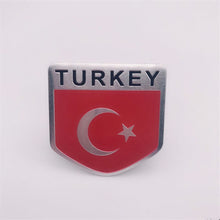 Load image into Gallery viewer, Automobile Motorcycle Exterior Accessories Turkey Turkish National Flag Aluminum Alloy Car Stickers