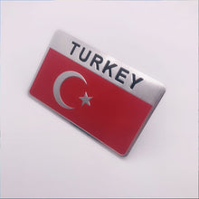 Load image into Gallery viewer, Automobile Motorcycle Exterior Accessories Turkey Turkish National Flag Aluminum Alloy Car Stickers