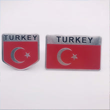 Load image into Gallery viewer, Automobile Motorcycle Exterior Accessories Turkey Turkish National Flag Aluminum Alloy Car Stickers