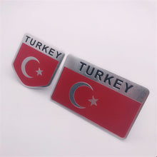 Load image into Gallery viewer, Automobile Motorcycle Exterior Accessories Turkey Turkish National Flag Aluminum Alloy Car Stickers