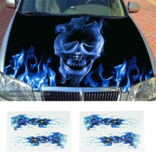 Load image into Gallery viewer, Automobile motorcycle necessary high quality cheap DIY stickers blue flames double skull image drop shipping
