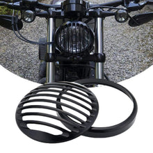 Load image into Gallery viewer, Automobiles &amp; Motorcycles for Harley Sportster Xl883/1200 04'-Up Black 5 3/4" CNC Aluminum Motorcycle Headlight Grill Cover Prot