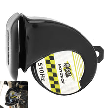 Load image into Gallery viewer, Black DC12V 110dB 30W Classical Snail Shaped Horn Suitable for Motorcycles Bicycles Automobiles