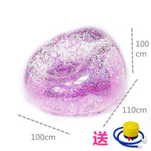 Load image into Gallery viewer, Bling Sequins Inflatable Sofa Lazy Couch Transparent Air Cushion Sofa Outdoor Beach Fashion Chair Cute Recliner Bearing 200kg