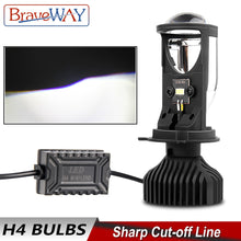 Load image into Gallery viewer, BraveWay H4 LED Mini Bi-LED Projector Headlight Lens Headlamp Retrofit DIY Car Styling High Beam Low Beam Lights for Motorcycle
