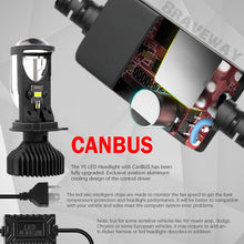 Load image into Gallery viewer, BraveWay H4 LED Mini Bi-LED Projector Headlight Lens Headlamp Retrofit DIY Car Styling High Beam Low Beam Lights for Motorcycle