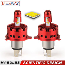 Load image into Gallery viewer, BraveWay ZES Chip Car Headlight H4 LED Bulb 96W 14400LM 6500K Light Automobile Super LED H4 Headlamp Bulb for Motorcycle 12V 24V