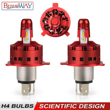 Load image into Gallery viewer, BraveWay ZES Chips Super Bright H4 LED Motorcycle Headlight H4 Hi-Lo Beam 6500K Light 12V Automobile LED Moto Accessories Lamp