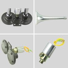 Load image into Gallery viewer, CHSKY Universal 24V Loud Dual Trumpet 105-125db Loud Chrome Car Air Horn for Trucks Cars Automobiles Lorry Boat Train Air Klaxon