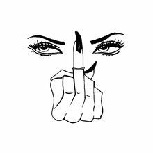 Load image into Gallery viewer, Car Sticker Eyes Girl Decor Woman Middle Finger Automobiles Motorcycles Exterior Accessories Vinyl Decal,16cm*15cm