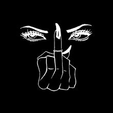 Load image into Gallery viewer, Car Sticker Eyes Girl Decor Woman Middle Finger Automobiles Motorcycles Exterior Accessories Vinyl Decal,16cm*15cm